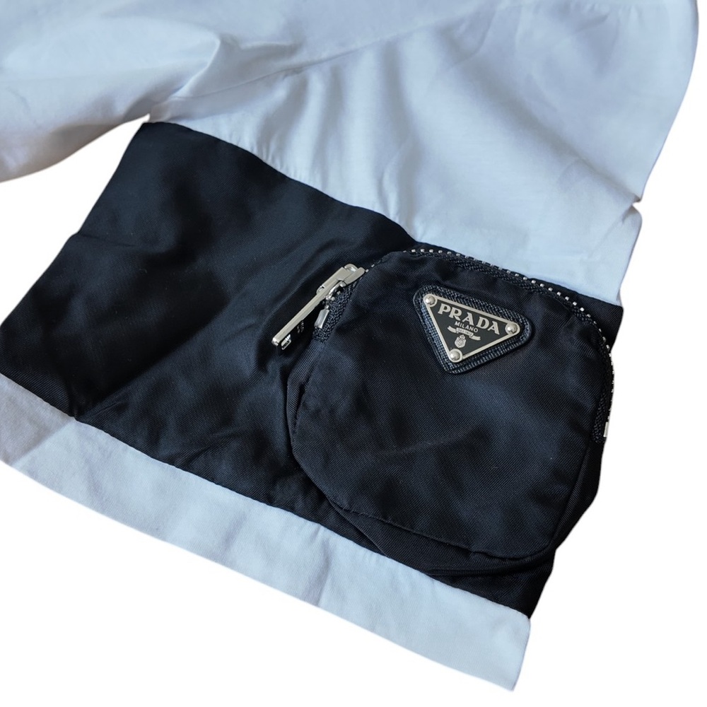 Prada Monochrome Short Sleeve Tee with Zip Detail
